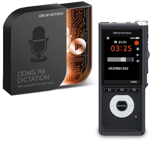 OM SYSTEM DS-2700 Digitales Diktiergerät (ODMS R8 Diktiersoftware für Windows-PC)