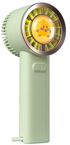 Ventilatore personale a mano, ventilatore con luce | Potente ventilatore a mano - adorabile design del fumetto, ventilatore portatile silenzioso con ricarica USB per trucco, casa, attività