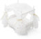 Odoria Puppenhaus Prinzessin Bett Miniatur: 1/12 Maßstab Puppenbett Weiß Luxuriös für 15cm Puppe Schlafzimmer - Mini Himmelbett Möbel Holz mit Betthimmel