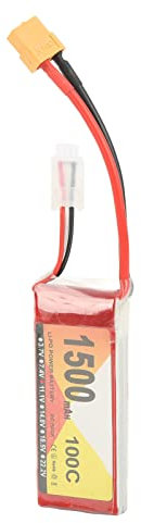 Batterie LiPo 3S 11,1 V 1500 MAh 100 C avec Prise XT60, pour Voiture de Course QAV250 RC Quadcopter et FPV – Améliorée avec Une Puissance Longue Durée