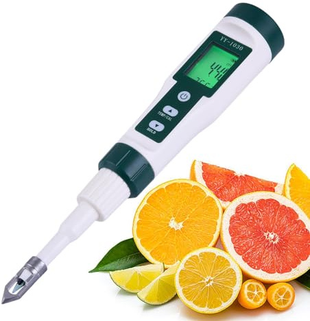 Tester di pH alimentare, pH misuratore digitale, pH-metro con sensore di pH ad alta precisione – Monitor di pH per acqua, acquario, formaggio, campioni solidi, lievito, carne
