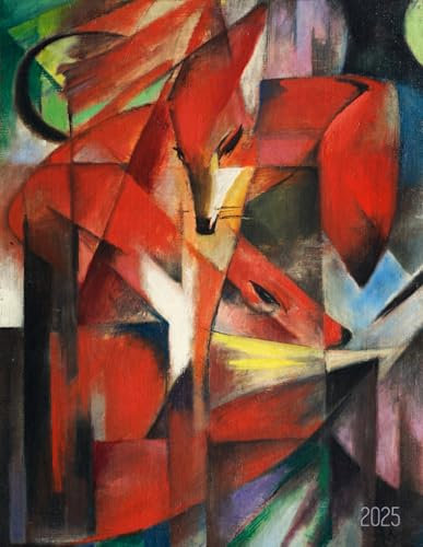 Franz Marc Planer 2025: Füchse | Agenda 2025 Januar - December (12 Monate) | Ideal für die Schule, Studium und das Büro | Expressionismus | Organizer mit Raum für Notizen