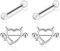 JSDDE 4er Brustwarzenpiercing aus Edelstahl Stablänge 12-14mm Nippelpiercing Barbell Zungenpiercing Nipple Brustwarze Piercing Bars