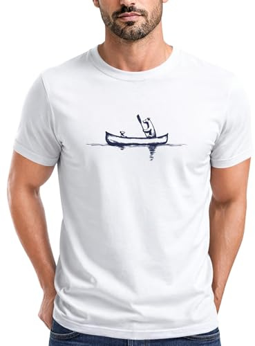 Neverless® Herren T-Shirt Bär Familie Kanu Outdoor Fashion Streetstyle