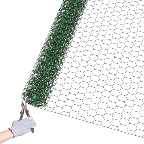 NAIZY Drahtgitter 20m Maschendrahtzaun 100cm Höhe Gitter abschneidbar gitterrost Sechseckgeflecht Hasendraht 1,3mm Stärke für Geflügel Kaninchen Hühner