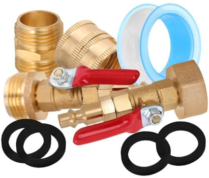 Anneome Rv Garden Sprinkler System Quick Connect Brass Adapter Garden Hose Fitting for Rv Water Heater Drain Thread Fastener Antifreeze Kit