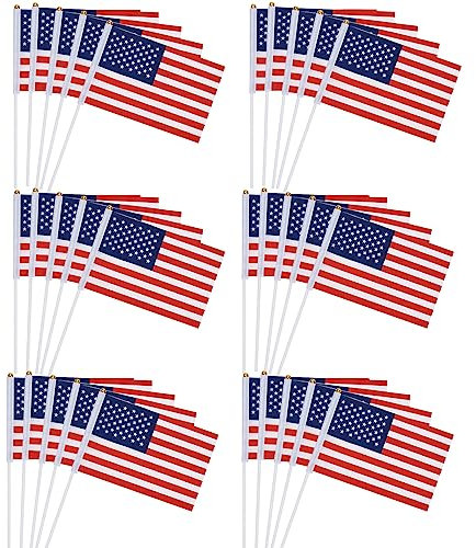 30 Stück Klein UNITED STATES OF AMERICA Flagge Mini USA Fanhen Amerika Handgehaltene Für Hochzeit Party Parade Feiern Sport Kindergarten Schule Indoor Outdoor Dekoration 21 * 14 cm