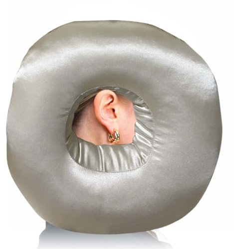 Piercing Kissen mit Loch, Donut Kissen Piercing, Ohrkissen Piercing, Kissen Seitenschläfer Sleepingring für Seitenschläfer zur Schmerzlinderung, Nackenkissen für Ohr Gegen Ohrenschmerzen(Sekt)