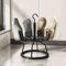 JHDXL Schuhständer Aus Metall, Drehbares Schuhschrank, Platzsparender Mehrzweckschrank, Rundes Karussell Shoe Rack Für Flur, Eckregal, Standregal, Lagerregal(Black,37cm/14.6in)