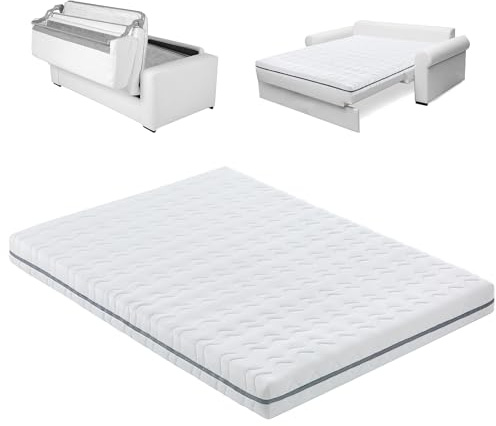 EROSS CONFORT | Matratze für Schlafsofa 140x195 italienisches System. Höhe 12 cm. Antibakterielle Behandlung. Abnehmbarer und waschbarer Bezug.