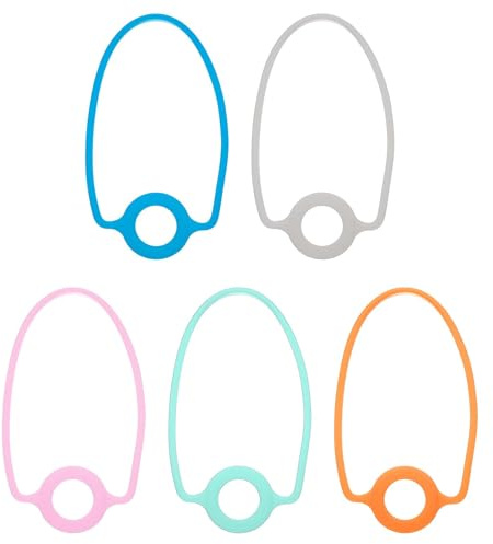 PATIKIL 5Pcs Silicone Water Bottle Lanyard, Reusable Tumbler Strap Water Bottle Handle Holder with Strap for Beverage Traveling Take Out, Multicolor