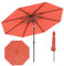GOPLUS Parasol de Jardin Exterieur 3M, Grand Parasol Inclinable de 25° avec Manivelle, 8 Baleines Renforcés, Anti-UV, pour Terrasse Plage Balcon Patio, sans Base (Orange)