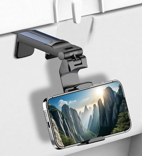 Kuyotine Flight Phone Holder, 360°Rotating Clamp Adjustable Phone Stand, Portable Plastic Phone Mount, Foldable Travel Holder for Home & Office(Black)