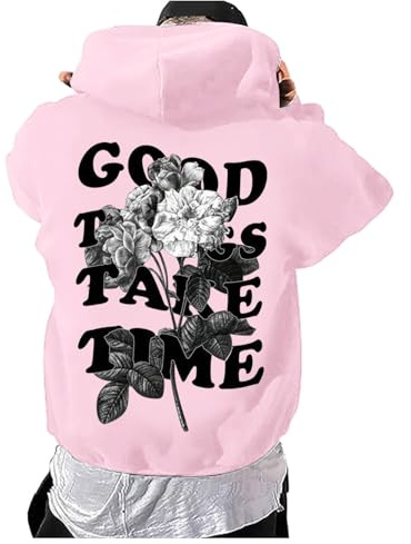Generisch Pullover Felpa Uomo Stampa Felpa con Cappuccio Maniche Lunghe Felpa con Cappuccio Top Donna Hoodie Nero, Colore: rosa., L