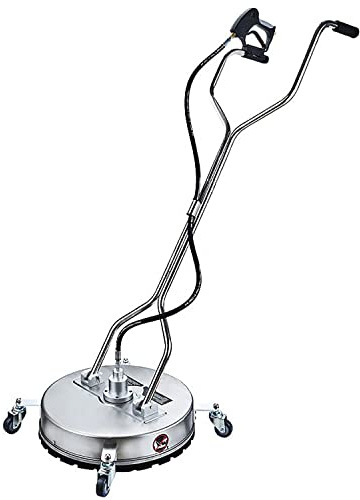 Pressure Washer Surface Cleaner, 21 Stainless Steel Brush Pan with 4 Wheels,Dual Handle,Stainless Steel Housing, 4000 PSI Max for Power Pressure Washer Floor Road Plaza Flat Ground
