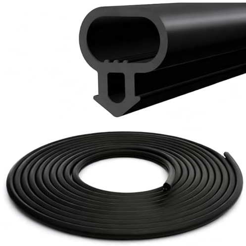 Xiciki 6M UPVC Door & Window Seal Strip, Window Replacement Gasket Rubber Seal Strip, Door and Double Glazing Rubber Seal for Draught Proofing, Door Bottom Wind Barrier Strip (Black)
