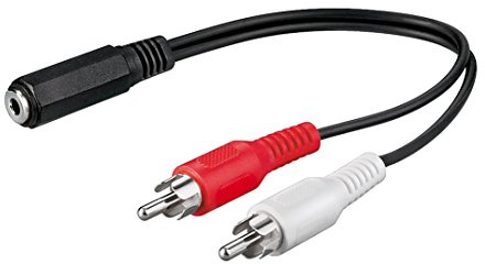 PerfectHD 3,5 mm jack till 2 x RCA-adapterkabel – stereouttag (3-stift) till RCA-kontakt – 20 cm – ljudadapter för hörlurar, mottagare och förstärkare