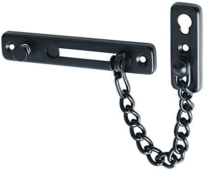 Alise Chain Door Guard Lock, Door Chain Locks with Safety Spring Anti-Theft Press Latch, 5 Inch Body, 6.7 Inch Chain, Matte Black (1 Pack)