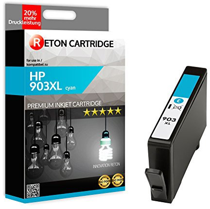 Original Reton Tintenpatrone | 20% höhere Druckleistung | kompatibel zu HP 903XL Cyan für HP Officejet Pro 6950, Pro 6960, Pro 6970