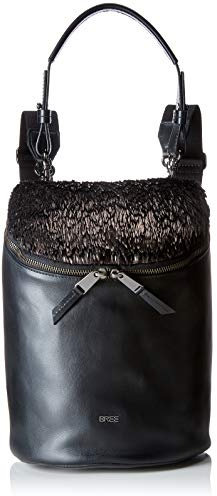 BREE Damen Sandnes 4, Black/black, Hobo W18 Schultertasche Schwarz (black/black)