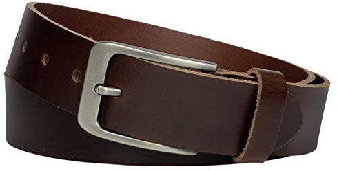 Vascavi ® Ledergürtel aus Rindleder, 3,5 cm breit und ca. 0,3 cm stark, echt Leder Gürtel, Made in Germany, kürzbar, für Damen und Herren #3,5-0001 (85 cm Gesamtlänge 100 cm, Dunkelbraun)