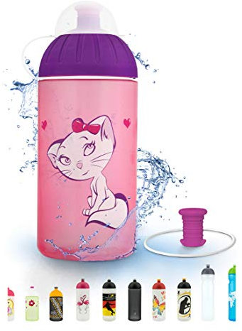 FreeWater Trinkflasche, 500 ml, Katze: schadstofffrei, spülmaschinengeeignet, auslaufsicher, langlebig