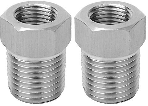 2 pezzi BSP in acciaio inossidabile 304 filetto maschio femmina adattatore per tubi riduttore manometro pneumatico raccordo per tubo flessibile per aerografo e compressori(1/2-3/8)