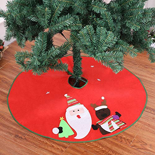 Odot Weihnachtsbaum Rock Dekoration, Decke Weinachtsdeko 90cm Rund Weihnachtsbaumdecke Weihnachtsbaum Röcke Ornaments für Weihnachten Baum Rock Deko Schutz (90cm,Hirsch)