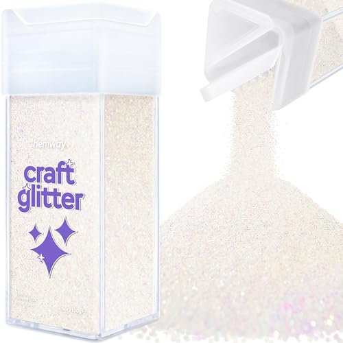 Hemway Premium Craft Glitter Shaker - Mother of Pearl Iridescent | Ultrafine Metallic Flake Sequins for Resin & Epoxy Crafts | Craft Supplies for Festival, Tumblers, Body, Face, Eye & Nail Art | 130 g