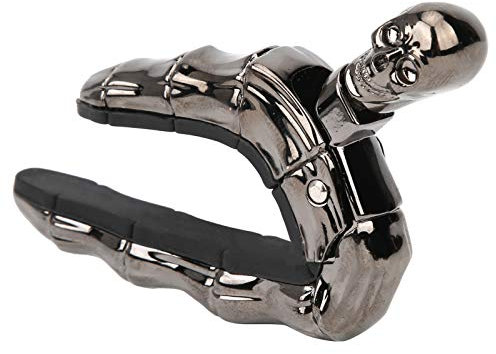 Gitarren-Capo Einstellbare Dichtheit Anti-Rutsch-Metall-Capo mit Gummipolster für Folk-Gitarre E-Gitarre Akustikgitarren-Ukulele(Schwarz)