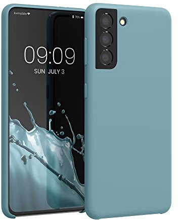 kwmobile Hülle kompatibel mit Samsung Galaxy S21 Hülle - Silikon Handy Case - Handyhülle weiche Oberfläche - kabelloses Laden - Antique Stone