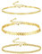 CASSIECA 3Pièces Bracelet de Cheville de Plage Femme en 14K Gold Bracelet Infini Cheville Réglable Chaînes de Cheville Bijoux de Pied Set