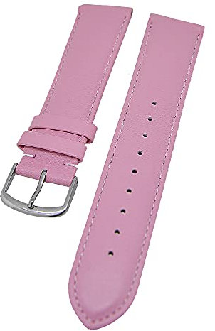 Uhrenhuette Uhrenarmband supersoft breit Kalbleder Farbe und Stegbreite wählbar (Pink, 22mm - XL)