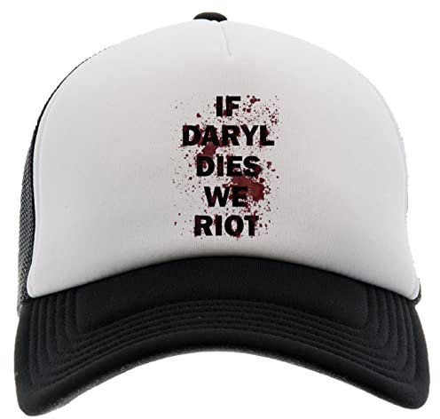 Enigmae If Daryl Dies We Riot Splattered Baseball Kappe Hut Unisex Männer Frauen Schaum Vorne Mesh Zurück Schwarz Cap Foam Front Mesh Back