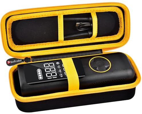 Case Compatible with Fanttik X8 for APEX Tire Inflator Portable Air Compressor 2X Faster Inflation. Storage Holder for airmoto/for VacLife/for Powools/for RYSEAB Air Pump (Box Only) - Yellow Zipper
