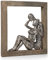 Moritz Skulptur Liebespaar im Bilderrahmen I 27 x 29 x 3 cm I verliebtes Paar I Pärchen I Geschenkidee zum Aufhängen I Mangoholz Holz Deko Figur I Wohnzimmer Dekoration