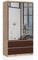 BDW Kleiderschrank 2 Türen 2 Schubladen 2 Spiegel für das Schlafzimmer Wohnzimmer Diele 180x90x51 (Sonoma-Eiche - Wenge)