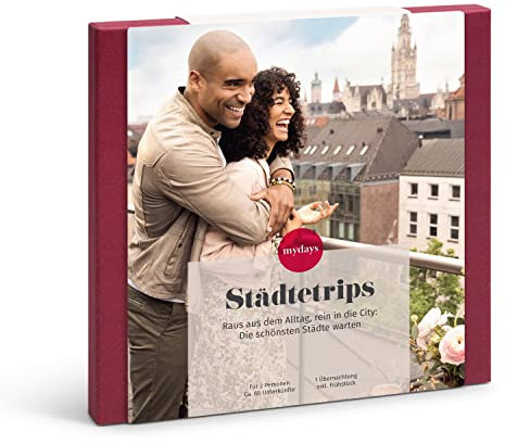 mydays Geschenkbox Städtetrips, Reise-Gutschein für 2 Personen, inkl. 1 Übernachtung und Frühstück, über 60 Orte