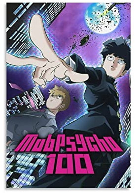 Anime Mob Psycho 100 Poster für Schlafzimmer, Ästhetik, Bilderdruck, Leinwandgemälde, 20 x 30 cm, ohne Rahmen