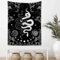 LB Wandteppich Schwarze und weiße Schlange Wandtuch Mondphase und Sonne und Mond Wandbehang Ästhetischer Pilz Tapisserie für Wohnzimmer Schlafzimmer Wohnheim Wanddeko,100x150cm