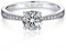 MomentWish Personalisiert Verlobungsring Damen, 1 Karat Moissanit Diamant Ring Damen, VVS1 D Farbe 925 Sterling Silber, Verlobung Hochzeit Geschenk Ring für Frauen-Größe61