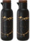 MAGICVOGEL Lot de 2 bouteilles d'huile, de vinaigre, de vinaigre, de poussière, en céramique, aspect marbre, 380 ml, pour cuisine, barbecue, barbecue, noir