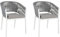 Home4You Gartenstühle 2er Set - Weiß - Hellgrau - Aluminiumgestell - mit Sitzkissen - stapelbar - 2er Set