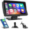 Hodozzy Wireless CarPlay Screen for Car, Android Auto Protable Car Stereo, 7 Inch Touch Screen Car Radio with Airplay Voice Control Bluetooth FM AUX, Display Car Player Car play Touch Screen for Car