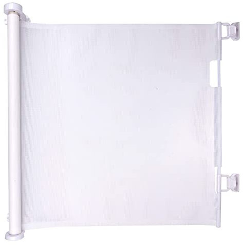 maxxpro Ausziehbarer Zaun – 11 x 160 x 86 cm – Bedienung mit 1 Knopf – flexibel – Weiß