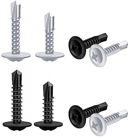 M4.2 Blechschrauben Edelstahl 120 Stück Selbstschneidende Schrauben Edelstahl Torx Kreuzschlitz Runder Kopf Self Tapping Screws Set mit Kunststoff Box für Metall Wand Holz M4.2x13 mm M4.2x19 mm