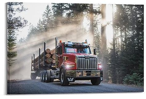 YIBIN Transport-Poster Schweres LKW-Poster, dekoratives Gemälde, Leinwand, Wandposter und Kunstdruck, modernes Familienschlafzimmer-Dekor-Poster, 60 x 90 cm