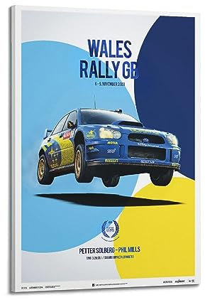 JONZA Rally Racing WRC Poster für Subaru Impreza WRC Rallye-Auto, dekorative Malerei, Leinwand, Wand und Kunstbild, Familienzimmer, 40 x 60 cm
