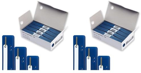 Elba Heftstreifen aus Kunststoff, 150x35mm, blau, 100 Stück (Packung mit 2)