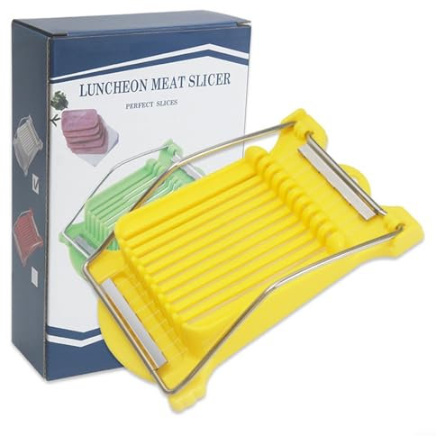 Lunch Meat Slicer Stainless Steel Wire Cutter for Cheese Egg Vegetables Boiled Egg Cutter Stainless Steel (Yellow)